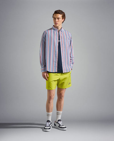 Paul & Shark Swim Shorts with Nautical Embroidery | Lime