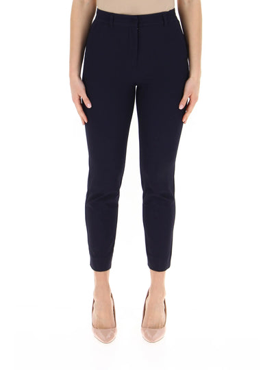 Penny Black Slim Fit Cotton Trousers | Navy