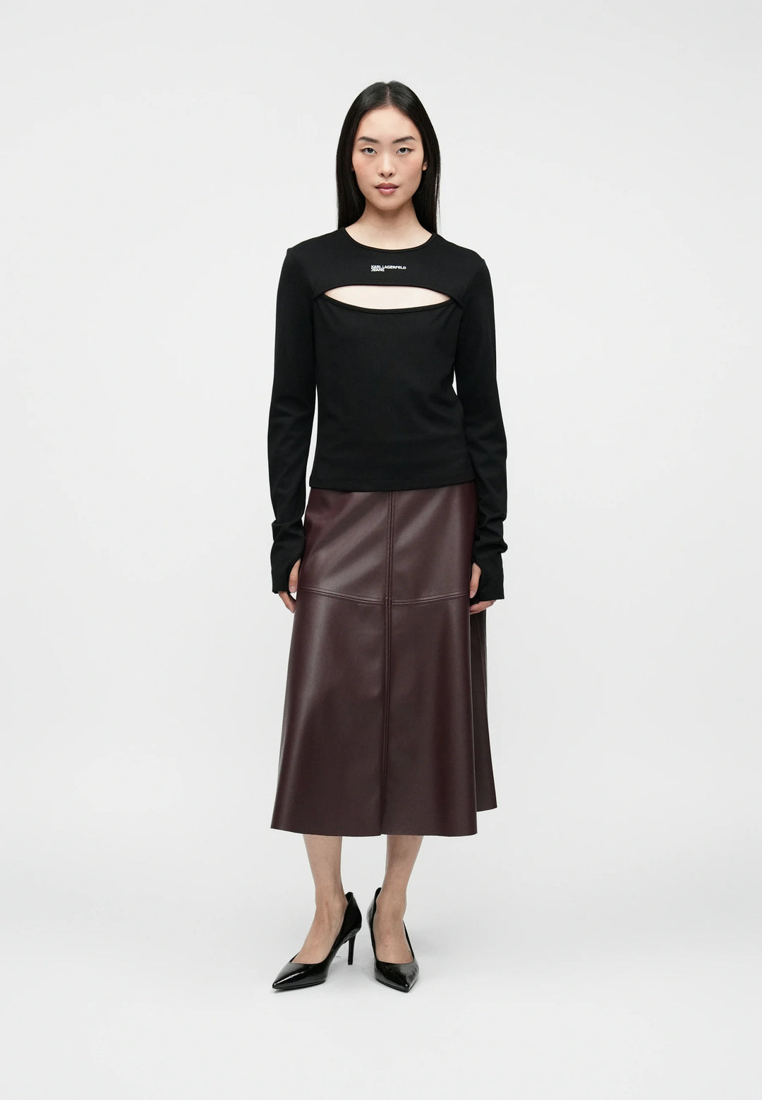 Karl Lagerfeld Milano Cut Out Women's Top | Black