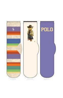 Ralph Lauren 3 Pack Socks Gift Box | Lilac/Ivory/Multi