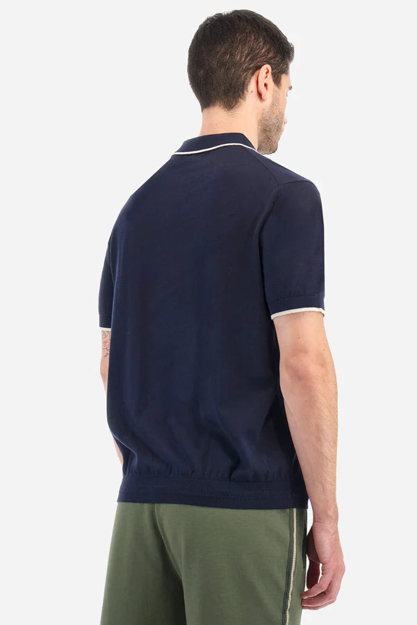 La Martina Polo Shirt in Tricot Cotton Knit in Regular Fit - Austin | Navy