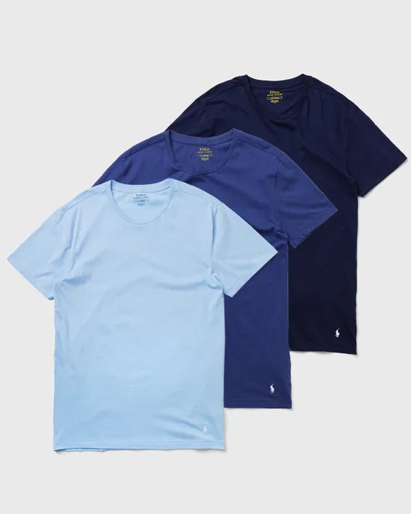 Ralph Lauren Slim Crewneck 3-Pack | Navy/Blue/Sky