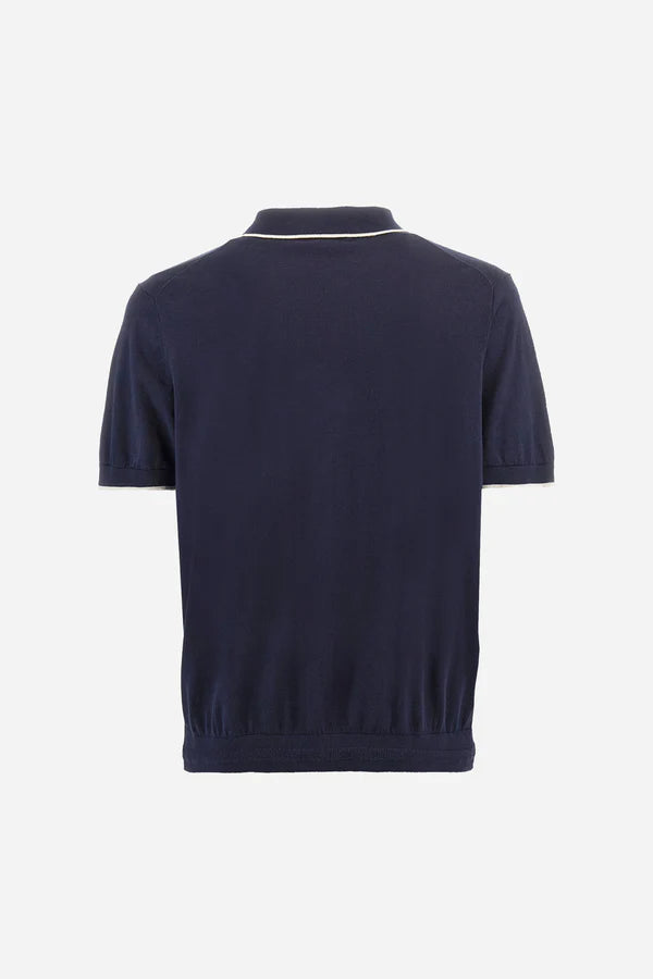 La Martina Polo Shirt in Tricot Cotton Knit in Regular Fit - Austin | Navy