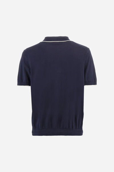 La Martina Polo Shirt in Tricot Cotton Knit in Regular Fit - Austin | Navy