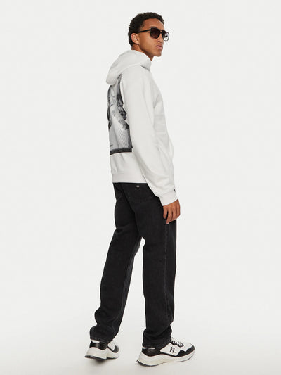 Karl Lagerfeld Print Regular Fit Hoodie | White