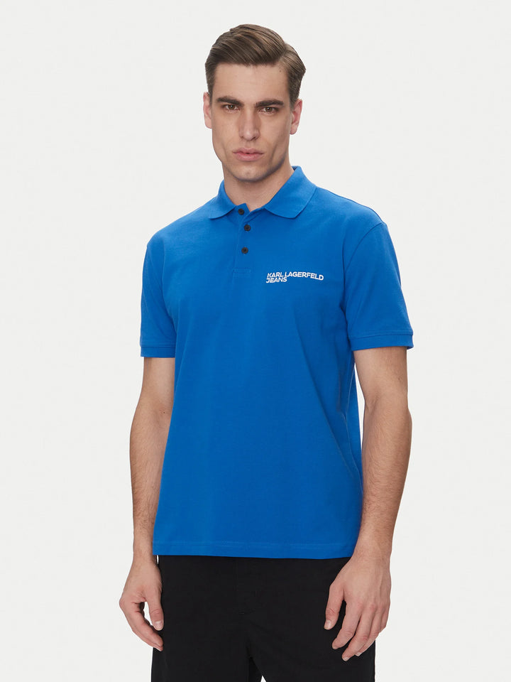 Karl Lagerfeld Logo Men's Polo | Azure Blue