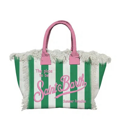 MC2 Saint Barth Vanity Canvas Bag | Green/ Pink