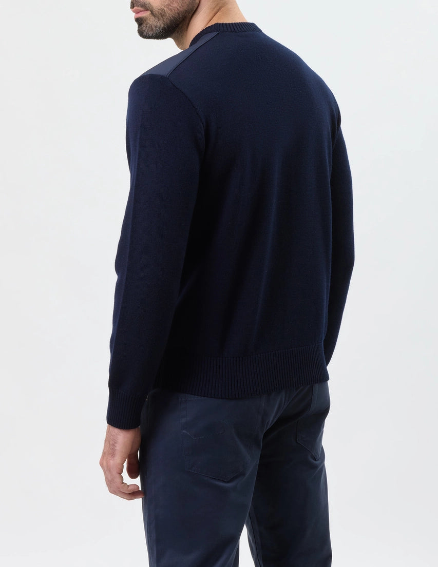 Paul & Shark Typhoon Re4x4 Soft Cool Touch Wool Crewneck | Navy