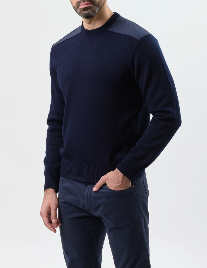 Paul & Shark Typhoon Re4x4 Soft Cool Touch Wool Crewneck | Navy