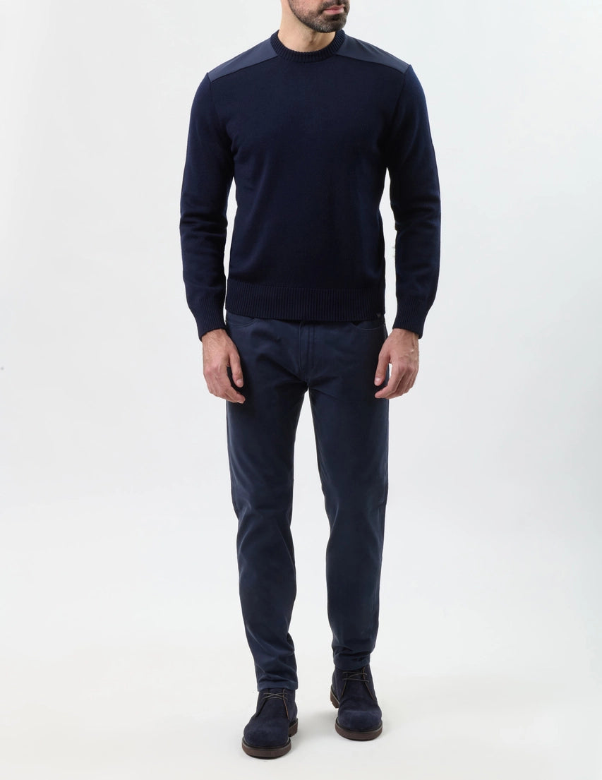 Paul & Shark Typhoon Re4x4 Soft Cool Touch Wool Crewneck | Navy