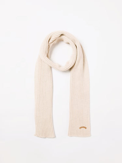 Paul & Shark Moon Badge Soft Cool Touch Wool Scarf | Ecru