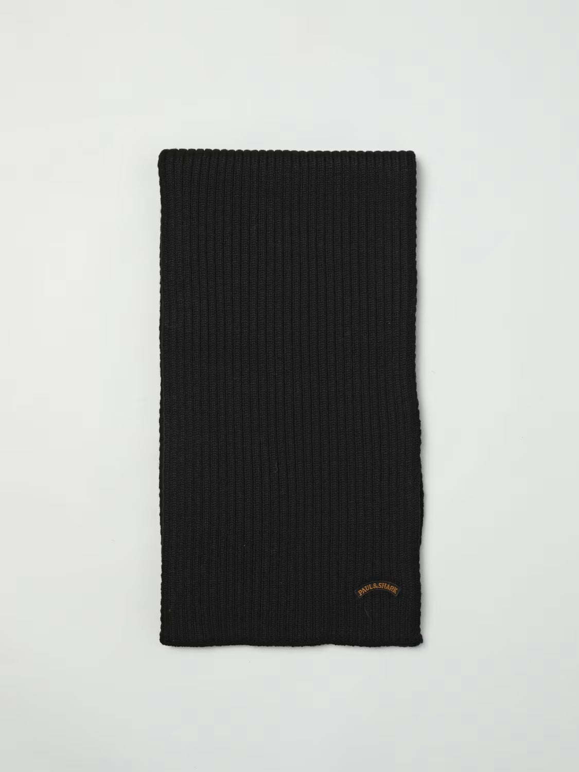 Paul & Shark Moon Badge Soft Cool Touch Wool Scarf | Black
