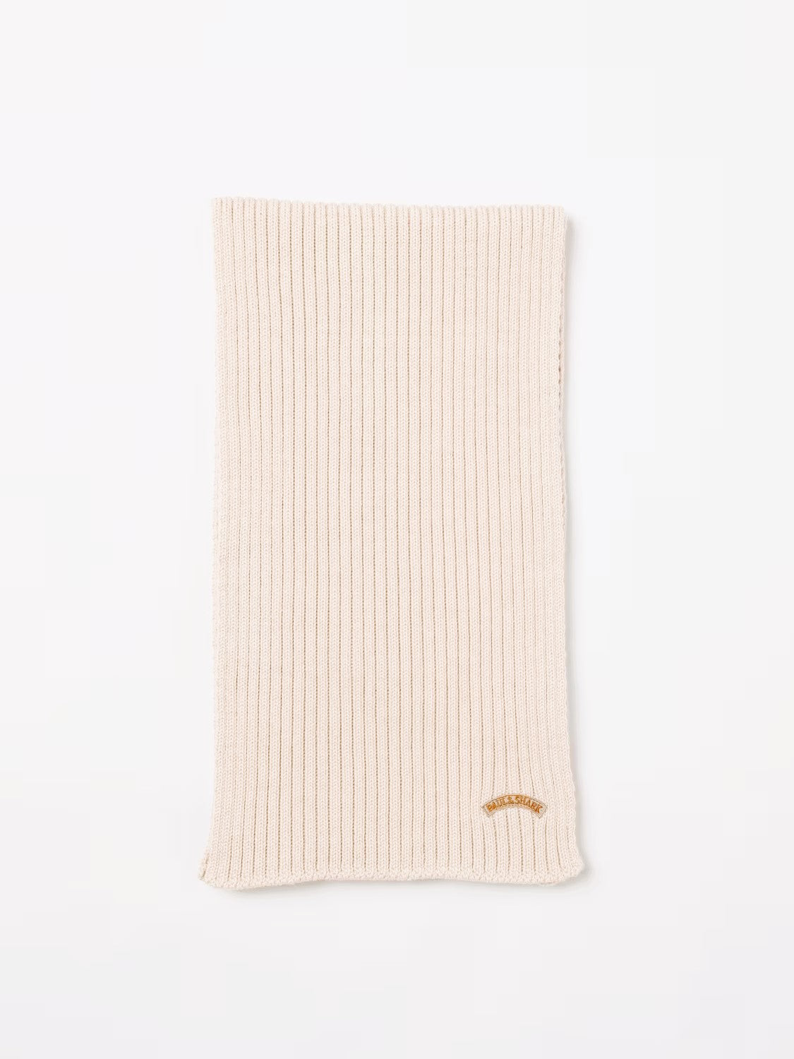 Paul & Shark Moon Badge Soft Cool Touch Wool Scarf | Ecru