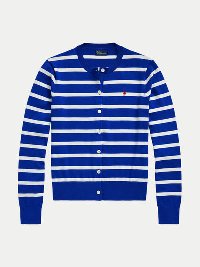 Ralph Lauren Cardigan Relaxed Fit | Blue/White