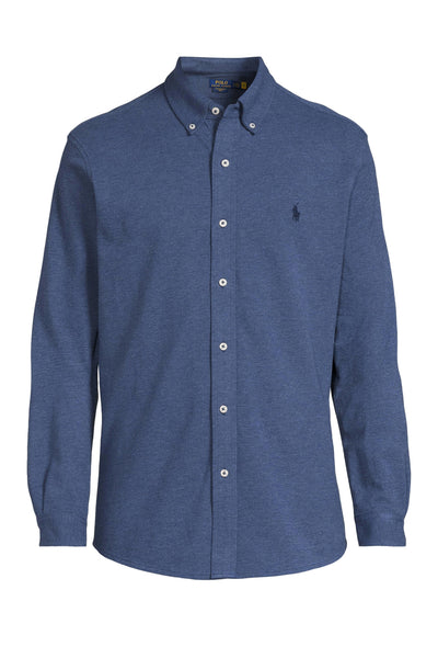 Ralph Lauren Casual Featherweight Mesh Shirt | Derby Blue