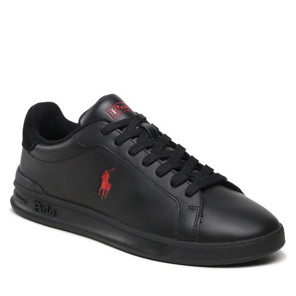 Ralph Lauren Leather Sneakers Low Top Lace | Black