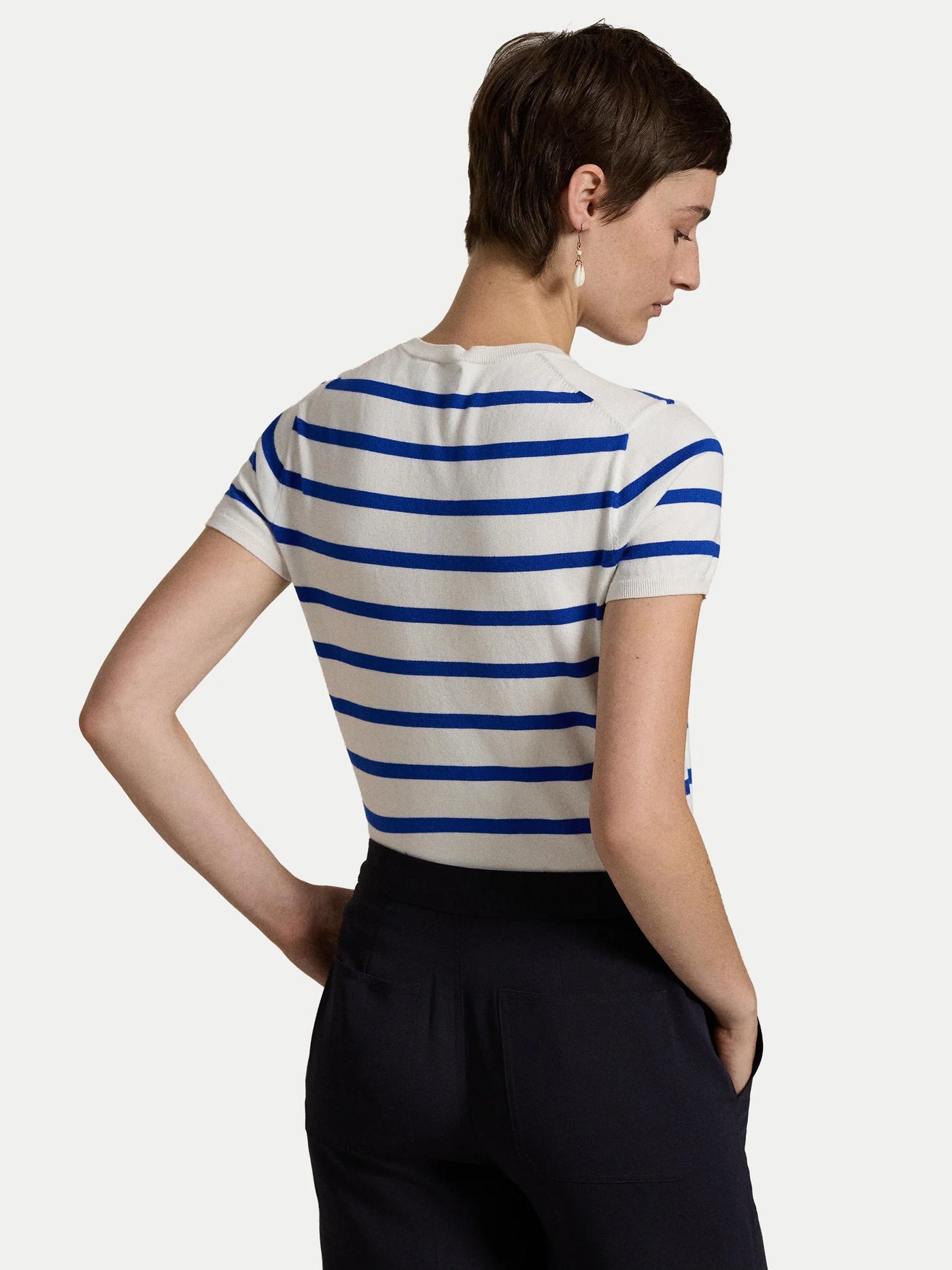 Ralph Lauren Stripe Short Sleeve Pullover | Blue/White