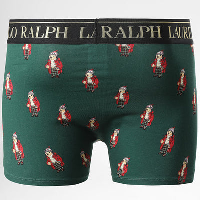 Ralph Lauren Stretch Cotton Boxer Shorts 2-Pack Gift Box | Grey/Green