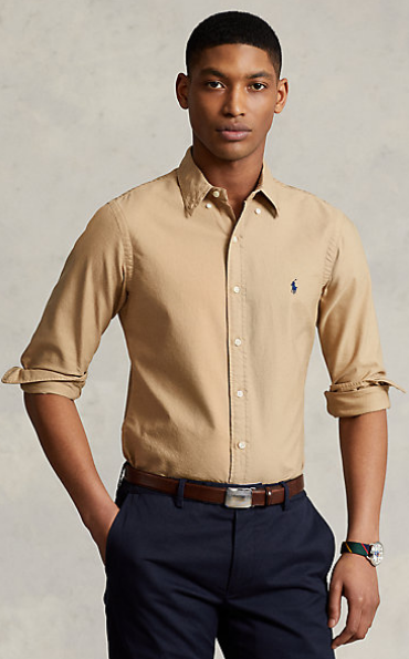 Ralph Lauren Custom Fit Oxford Shirt | Surrey Tan