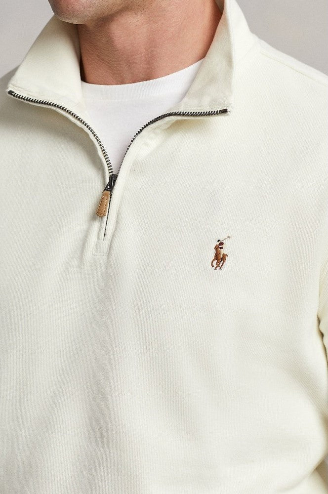 Ralph Lauren Estate-Rib Quarter-Zip Pullover | Cream