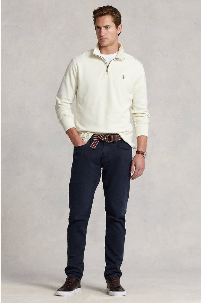 Ralph Lauren Estate-Rib Quarter-Zip Pullover | Cream