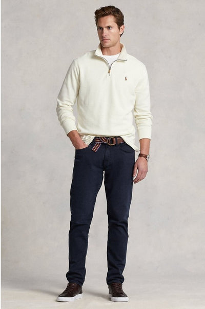 Ralph Lauren Estate-Rib Quarter-Zip Pullover | Cream
