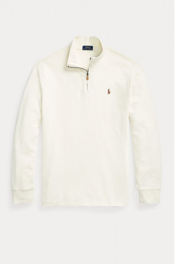 Ralph Lauren Estate-Rib Quarter-Zip Pullover | Cream