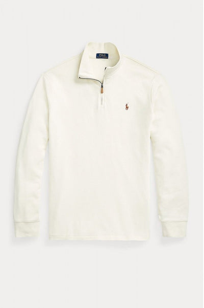 Ralph Lauren Estate-Rib Quarter-Zip Pullover | Cream