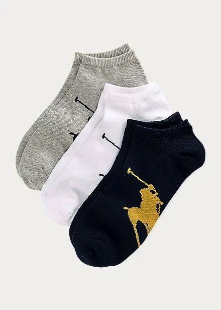 Ralph Lauren Big Pony Men's Sock 3-Pack | Black/Grey/White