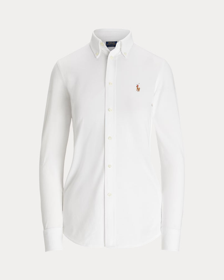 Ralph Lauren Slim Fit Knit Cotton Oxford Shirt | White
