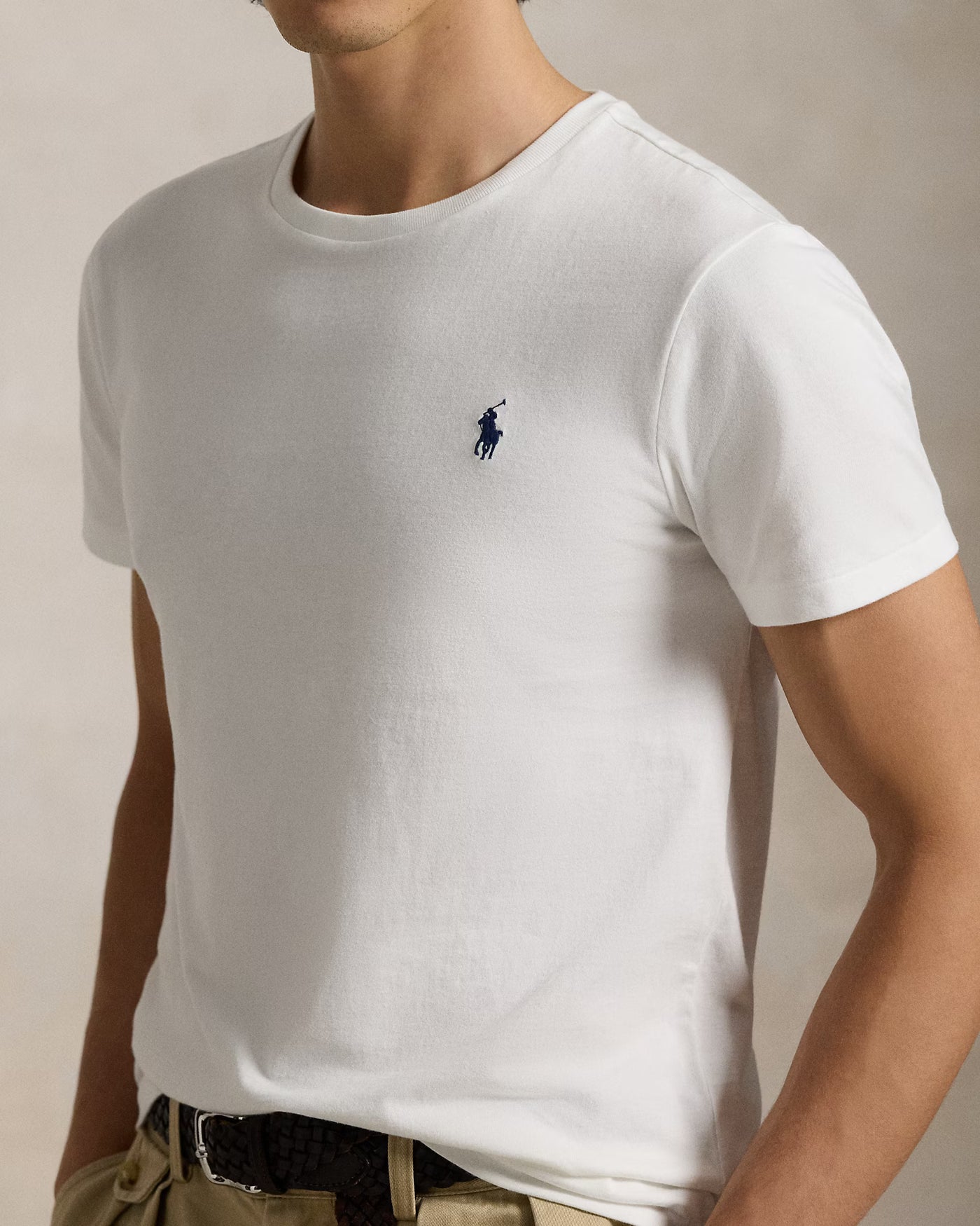 Ralph Lauren Custom Slim Fit Jersey Crewneck T-Shirt | White