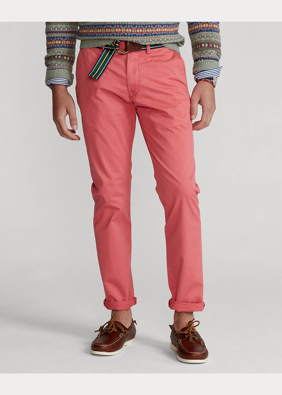 Ralph Lauren Washed Stretch Slim Fit Chino Trouser | Nantucket Red