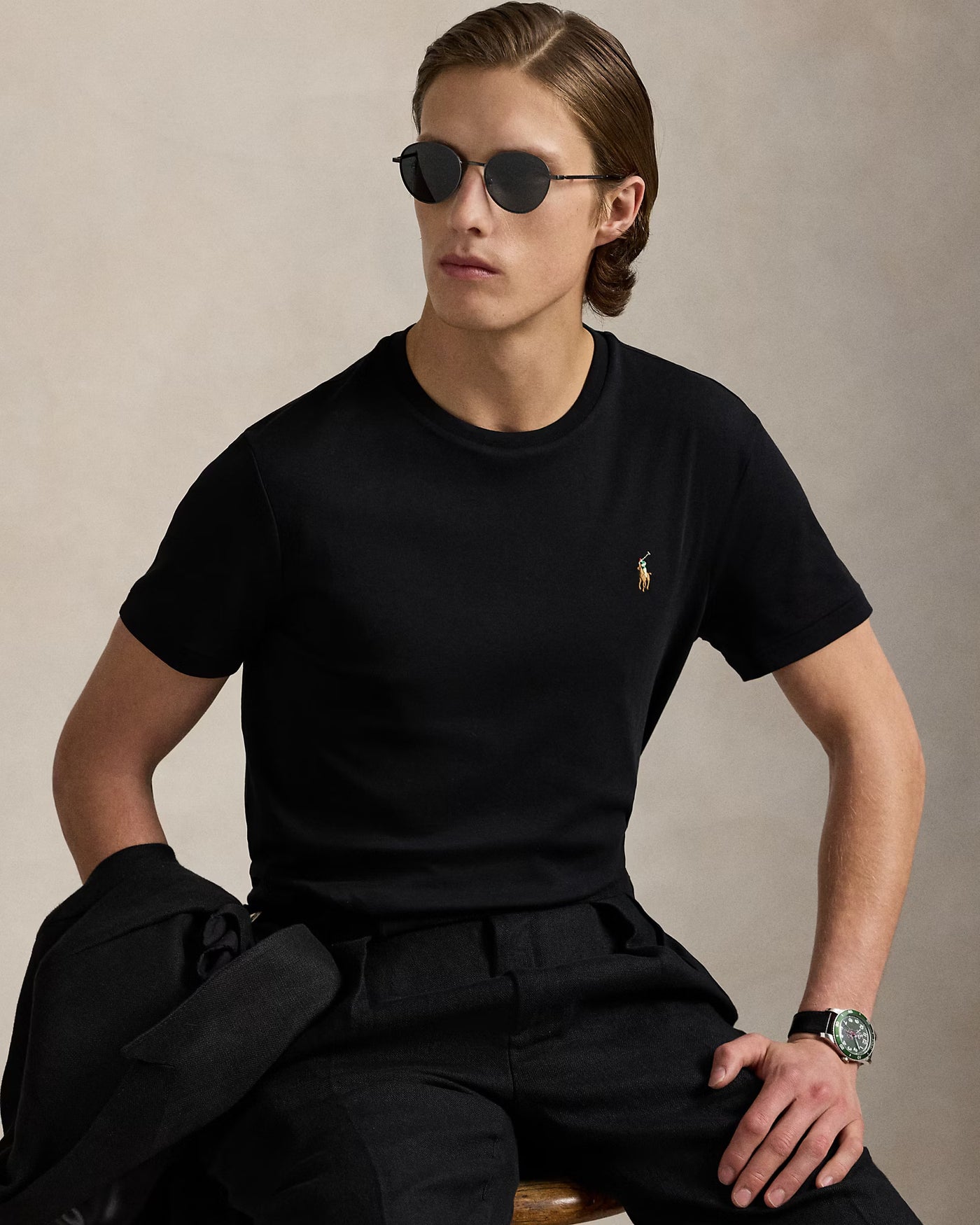 Ralph Lauren Custom Slim Fit Soft Cotton T-Shirt | Black