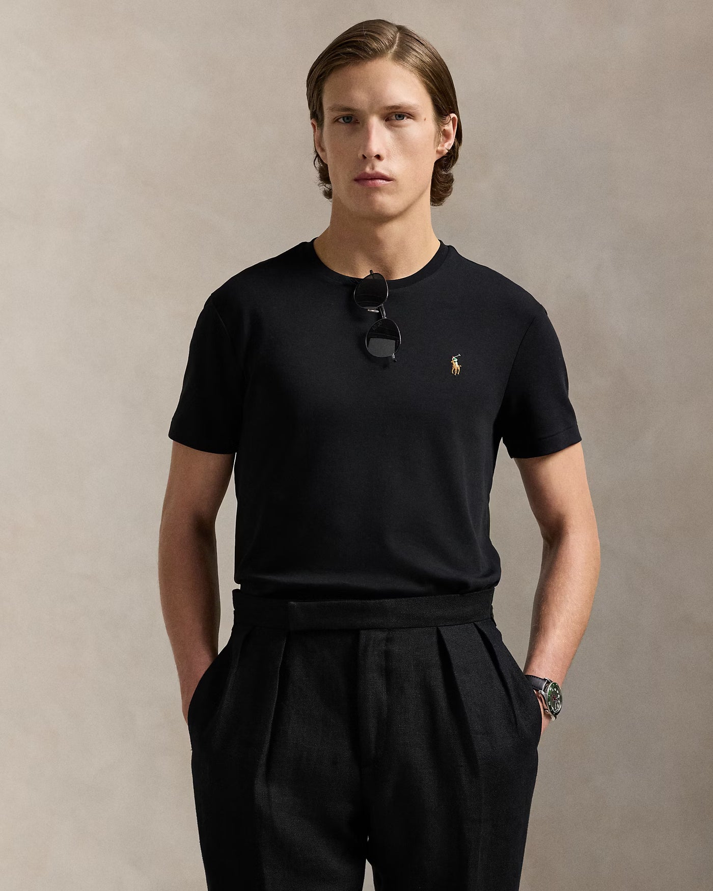 Ralph Lauren Custom Slim Fit Soft Cotton T-Shirt | Black