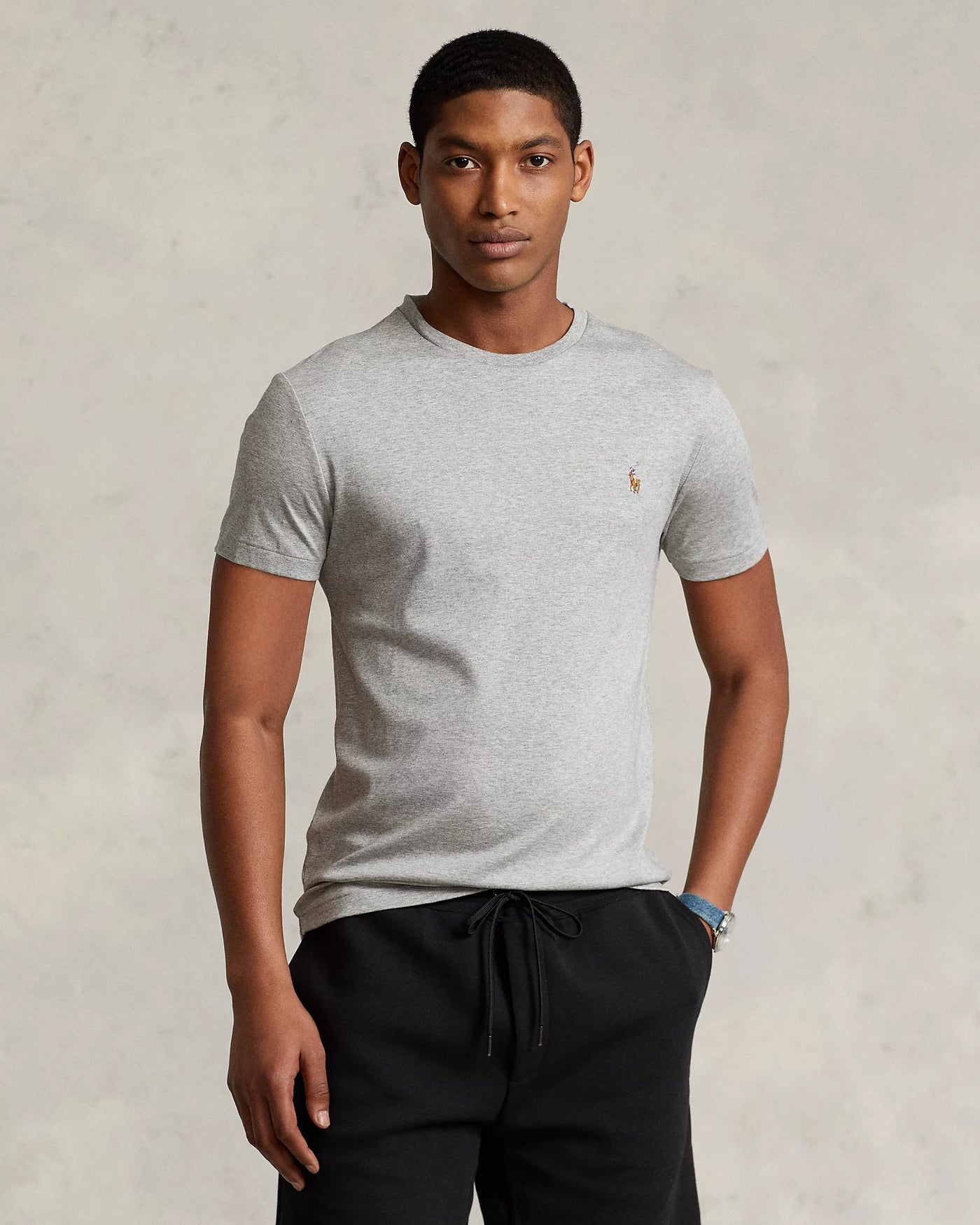 Ralph Lauren Custom Slim Fit Interlock Soft Cotton T-Shirt | Grey