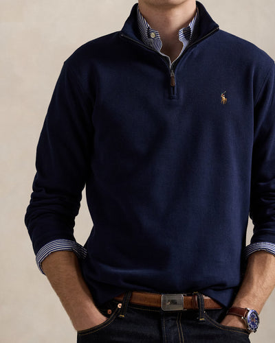Ralph Lauren Estate-Rib Quarter-Zip Pullover | Cruise Navy