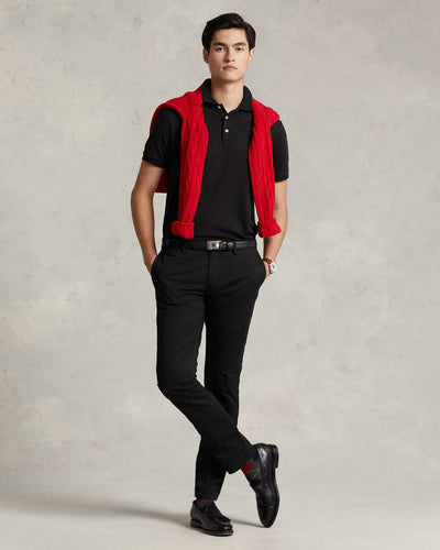 Ralph Lauren Custom Slim Fit Soft Cotton Polo Shirt | Black