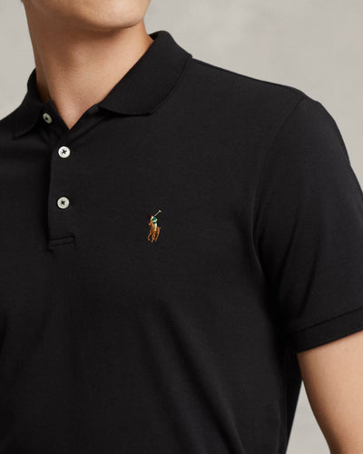 Ralph Lauren Custom Slim Fit Soft Cotton Polo Shirt | Black