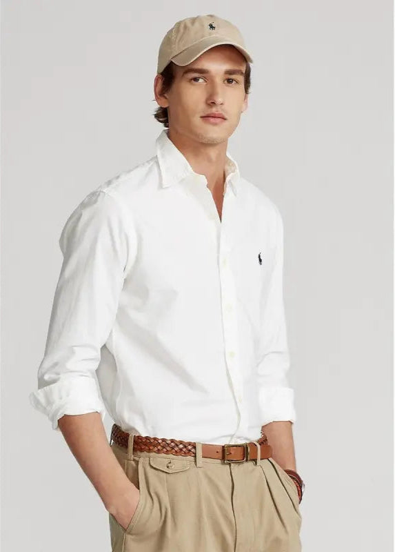 Ralph Lauren Custom Fit Garment-Dyed Oxford Shirt | White