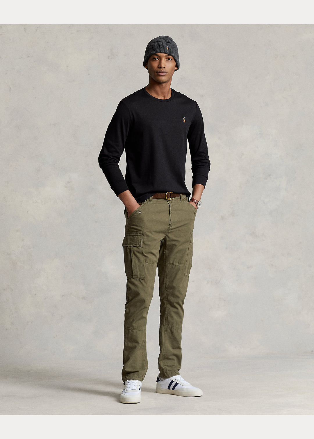 Ralph Lauren Custom Slim Fit Soft Cotton Interlock T-Shirt | Black