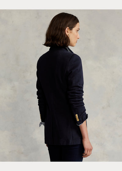 Ralph Lauren Double-Knit Jacquard Blazer | Park Avenue Blue