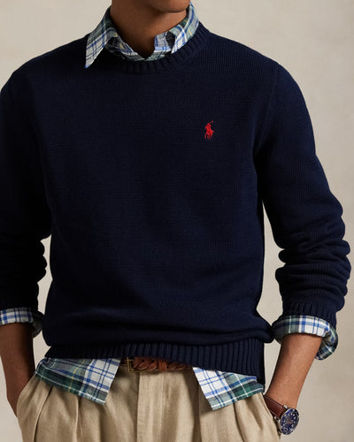 Ralph Lauren Cotton Crewneck Jumper | Hunter Navy