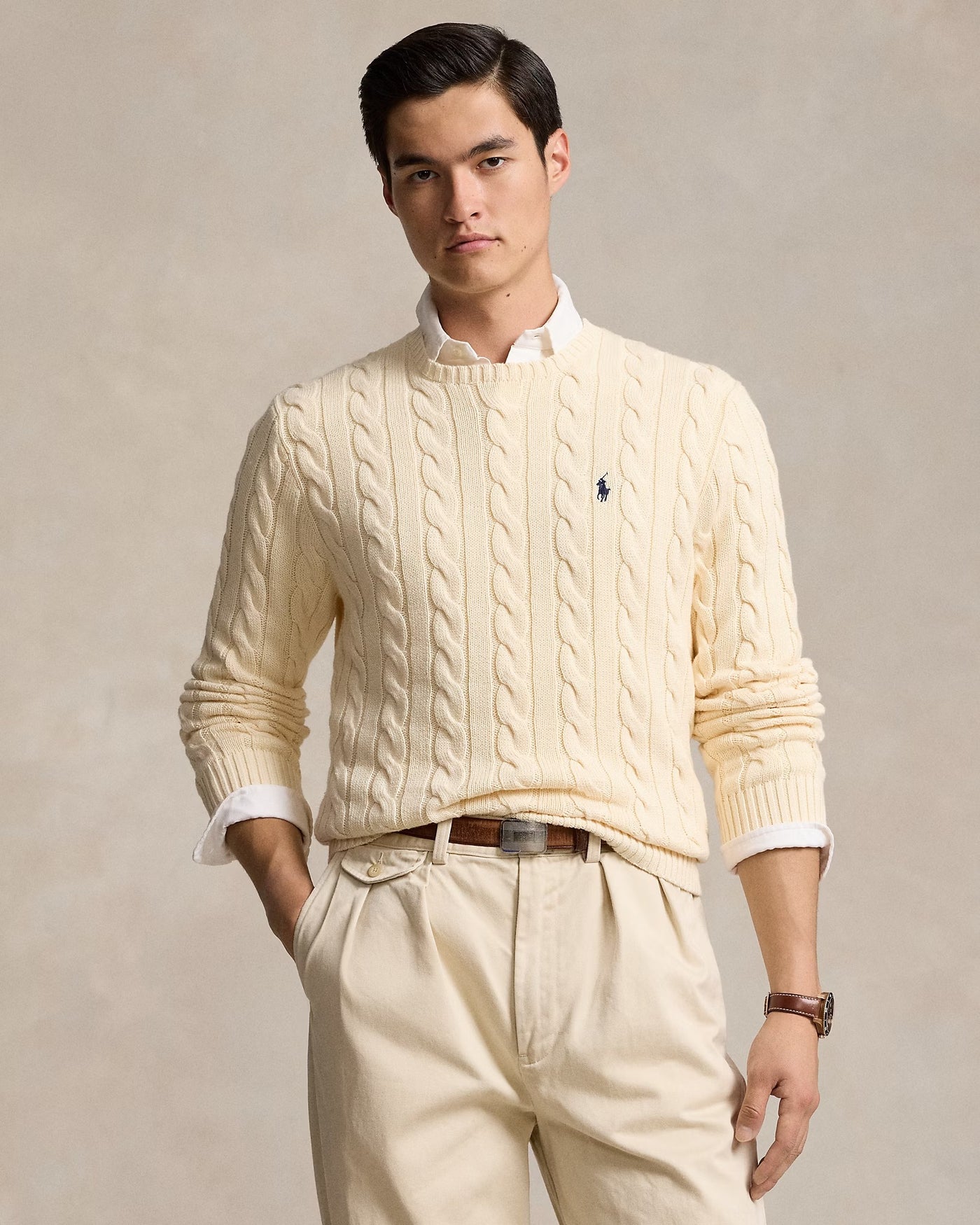 Ralph Lauren Cable-Knit Cotton Jumper | Andover Cream