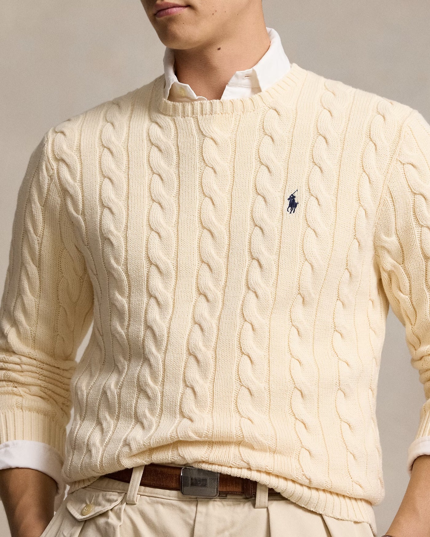 Ralph Lauren Cable-Knit Cotton Jumper | Andover Cream