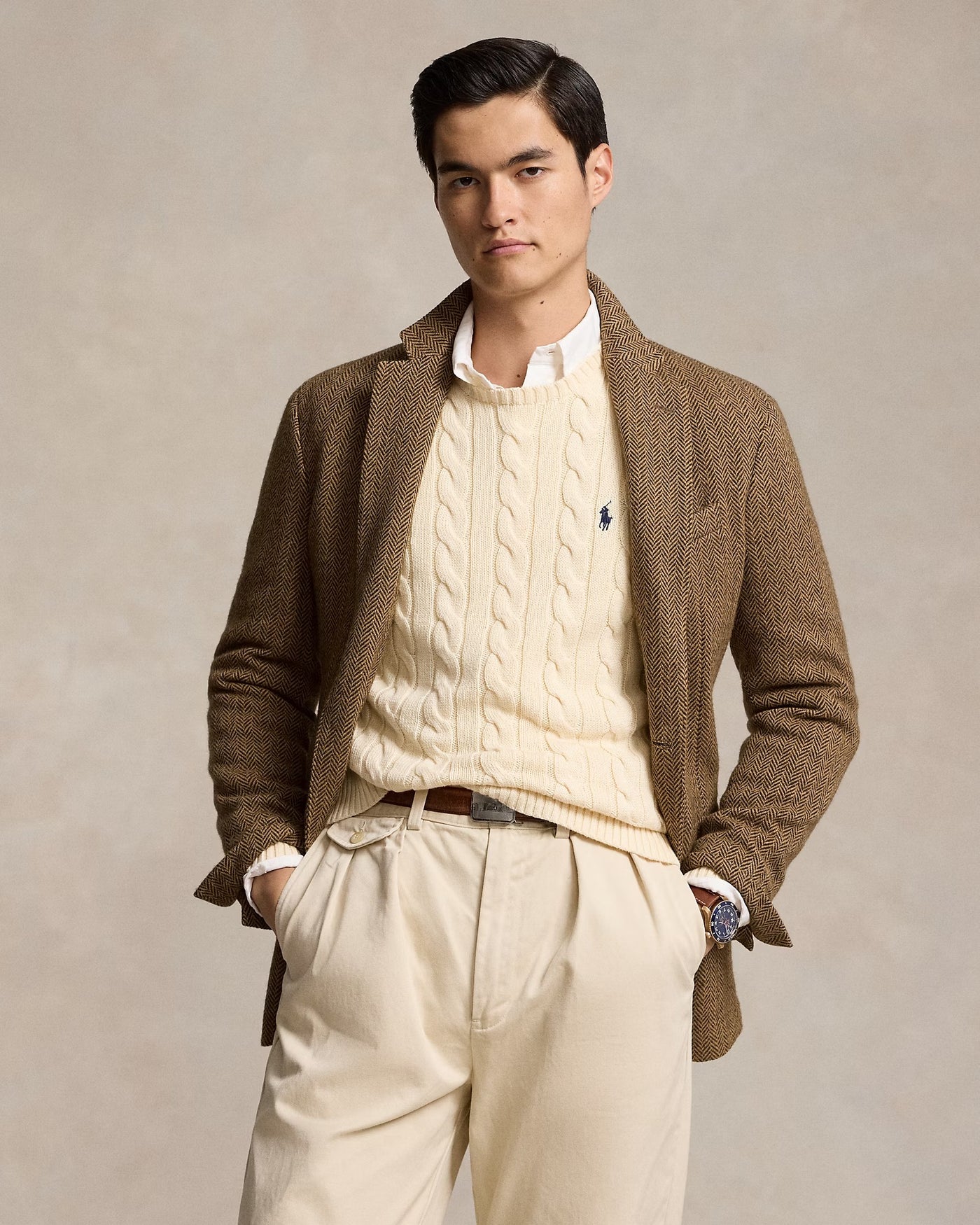 Ralph Lauren Cable-Knit Cotton Jumper | Andover Cream