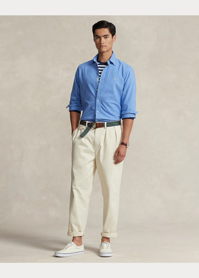 Ralph Lauren Custom Fit Garment-Dyed Oxford Shirt | Harbor Blue