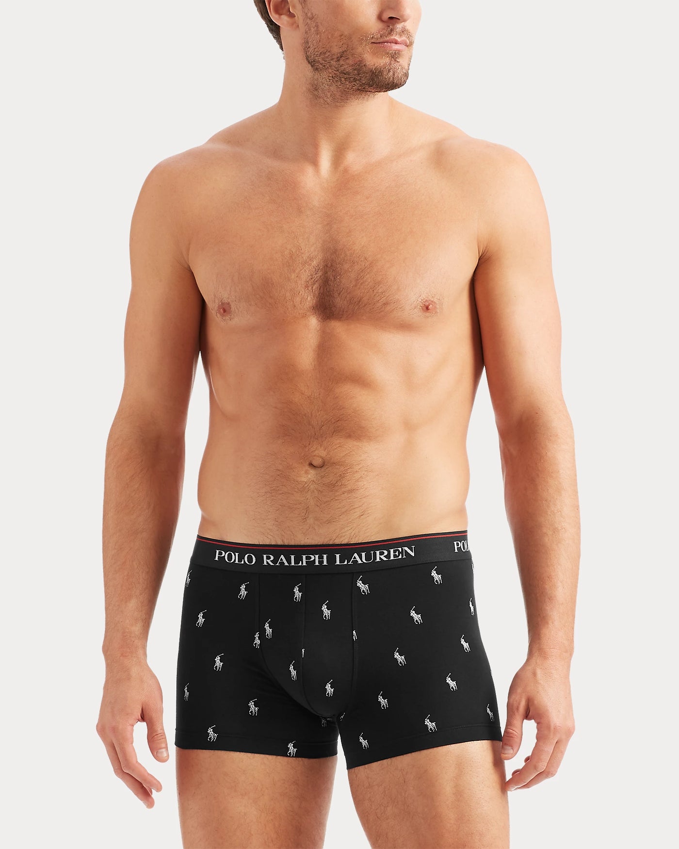 Ralph Lauren Classic Stretch-Cotton Trunk 3-Pack | Black/Stripes