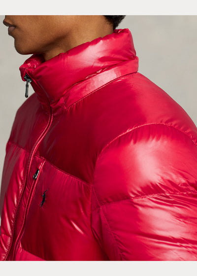 Ralph Lauren Water-Repellent Down Glossy Jacket | Red