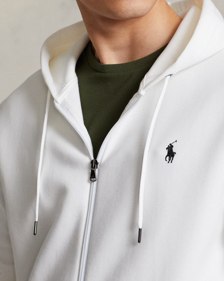 Ralph Lauren Double-Knit Full-Zip Hoodie | White