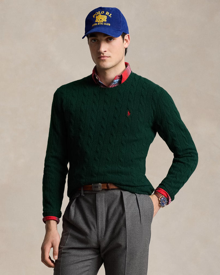 Ralph Lauren Cable-Knit Wool-Cashmere Jumper | Green